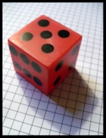 Dice : Dice - 6D - Large Red Plastic Hollow With Black Printed Pips
